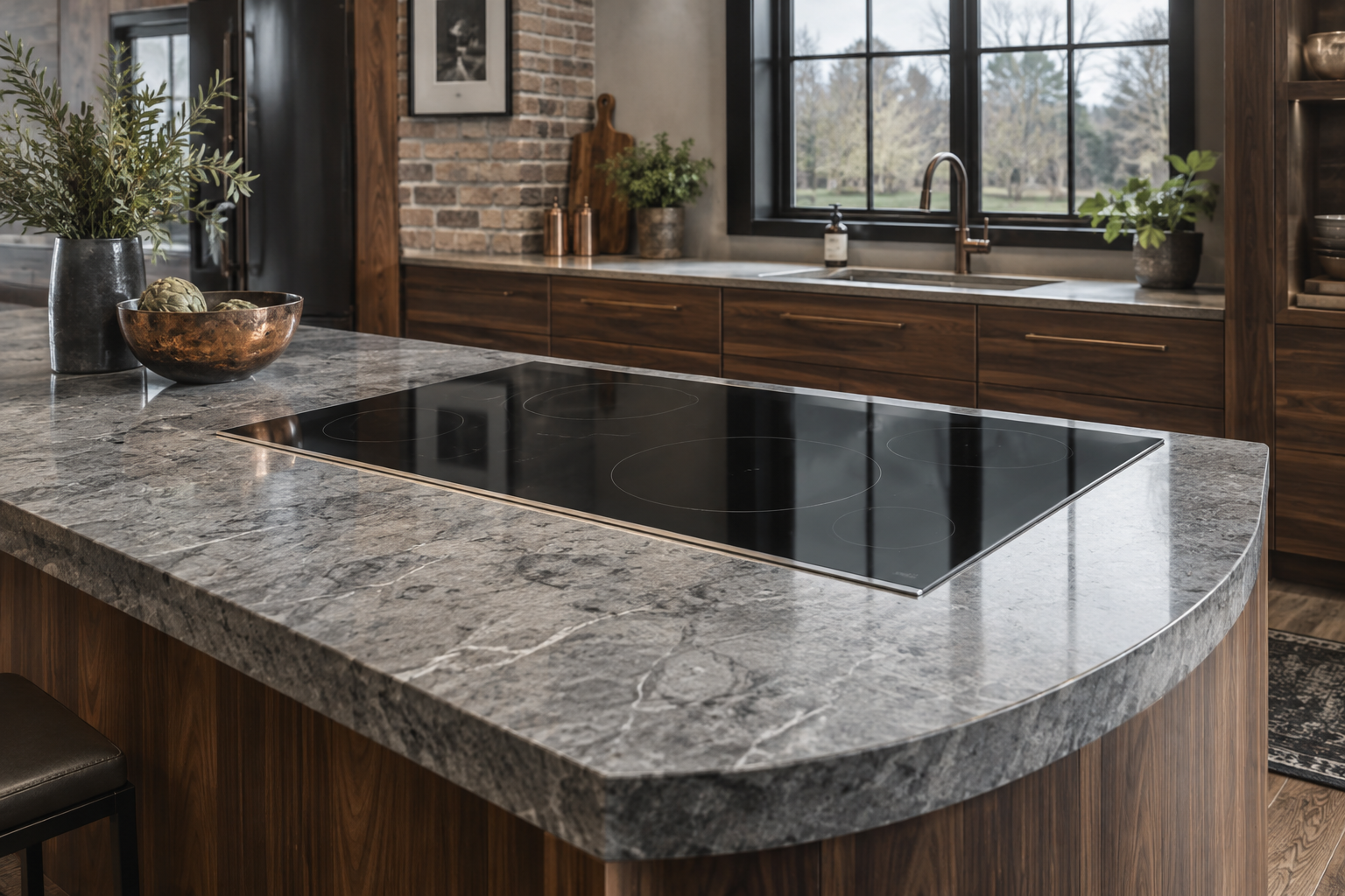 Illustrative Thermador cooktop in a residential kitchen — AI image for Wolf Repair Rye Brook