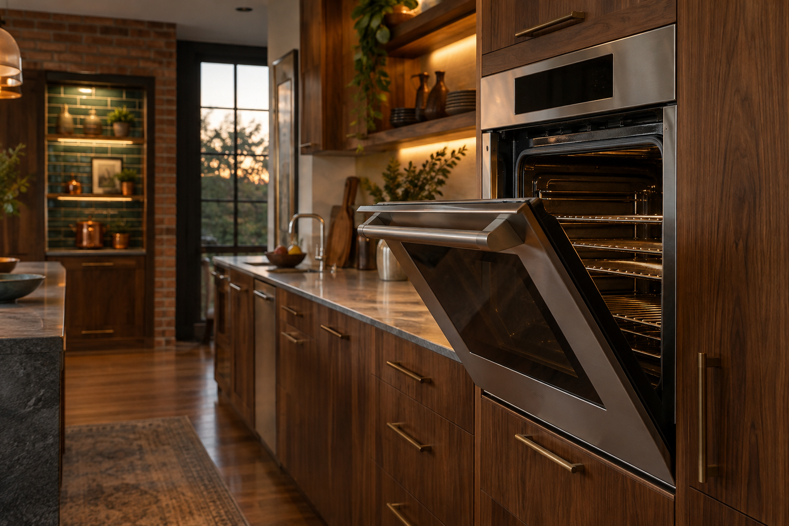 Illustrative Monogram oven in a residential kitchen — AI image for Wolf Repair Rye Brook