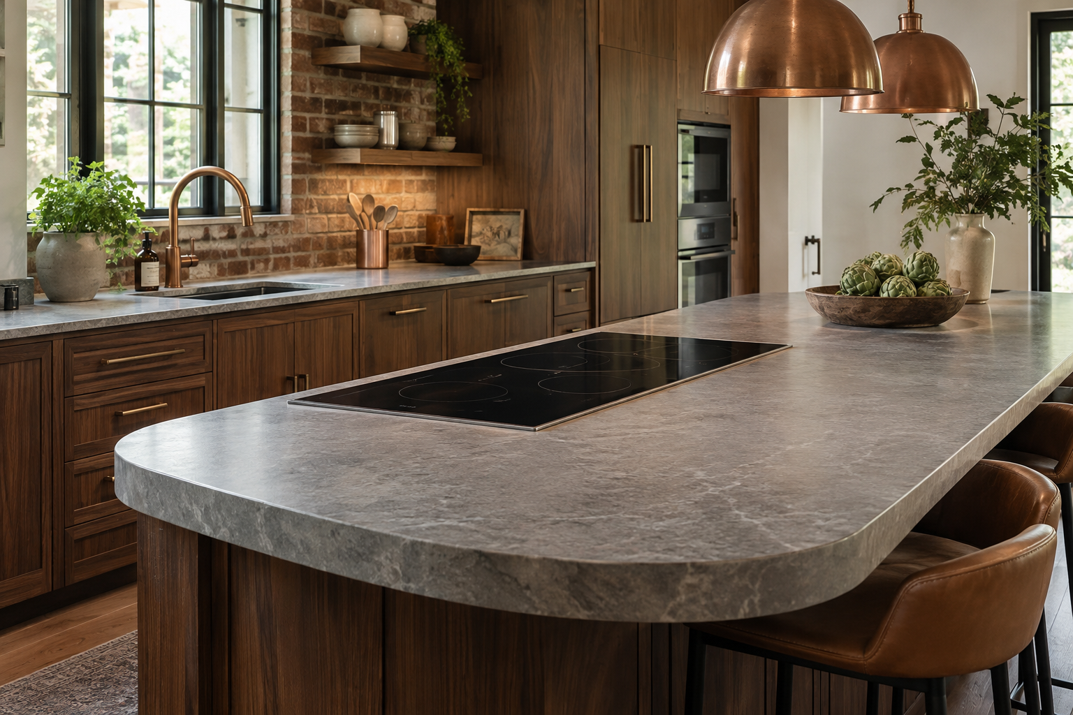 Illustrative Thermador cooktop in a residential kitchen — AI image for Wolf Repair Rye Brook
