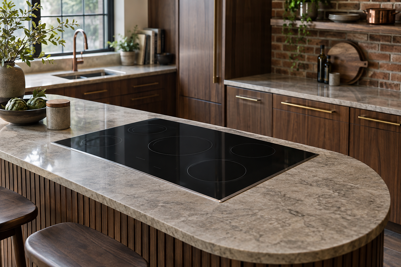 Illustrative Thermador cooktop in a residential kitchen — AI image for Wolf Repair Rye Brook