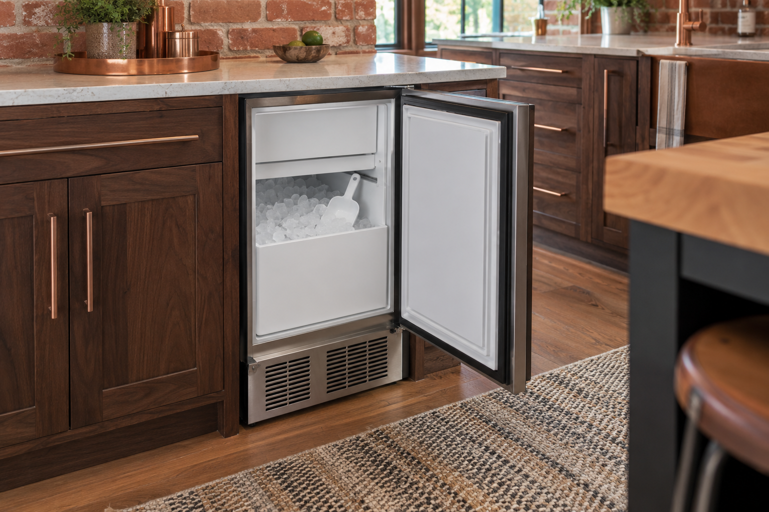 Illustrative Viking ice maker in a residential kitchen — AI image for Wolf Repair Rye Brook