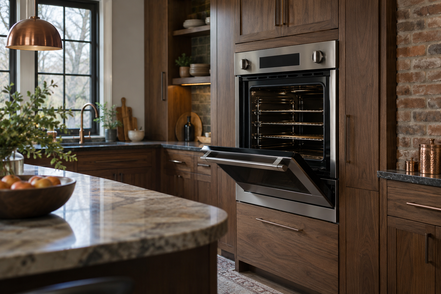Illustrative Viking oven in a residential kitchen — AI image for Wolf Repair Rye Brook